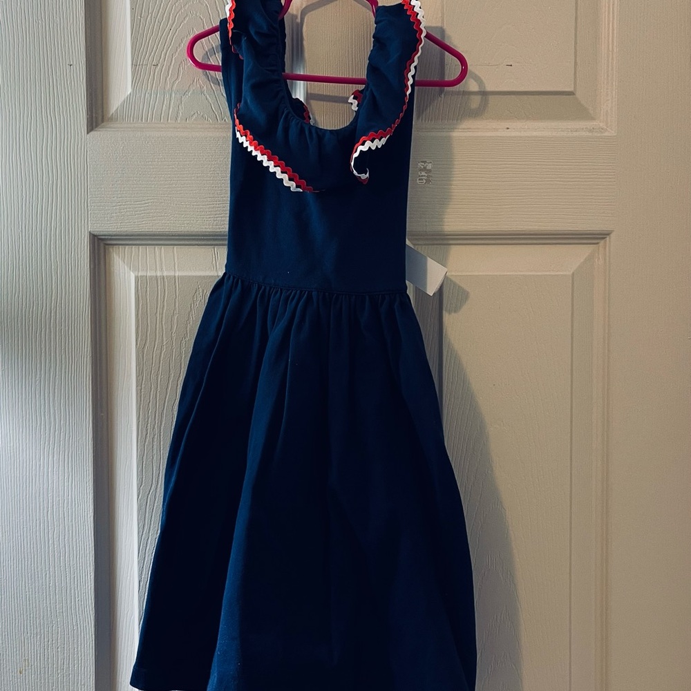 Edgehill Collection Navy Dress with Red Accents